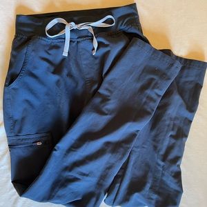 Figs High Waist Yola Scrub Pants Small Tall Dark Harbor